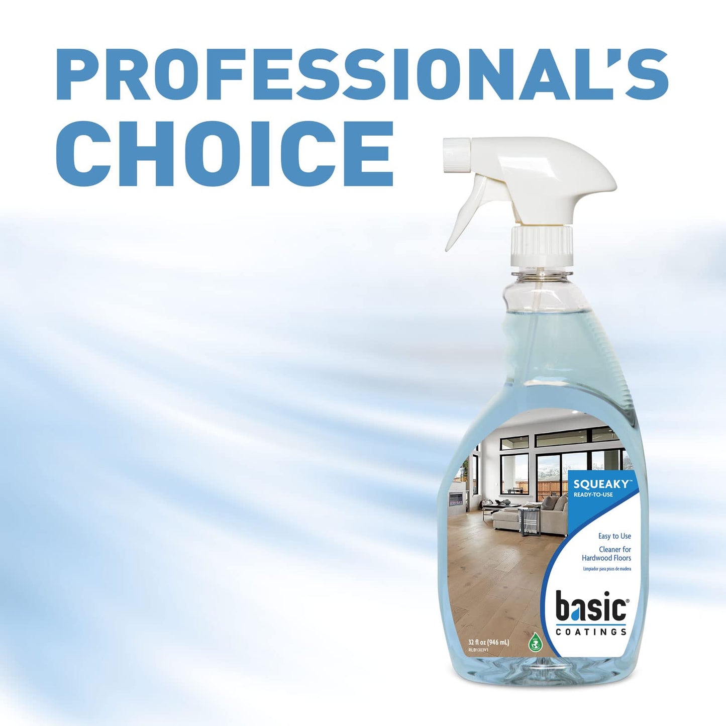 Basic Coatings Squeaky Hardwood Floor Cleaner Spray | Harwood Floor Cleaner | No Residue I Floor Cleaning Solution I 32 oz