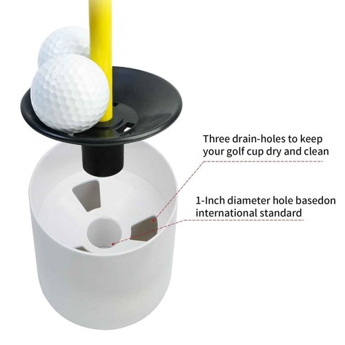 KOFULL Golf Putting Green Flag and Hole Cup for Yard Practice Set, Golf Flag Hole Cup Set, Portable 2-Section Fiberglass Golf Pin Flagstick, Gifts for Golfer