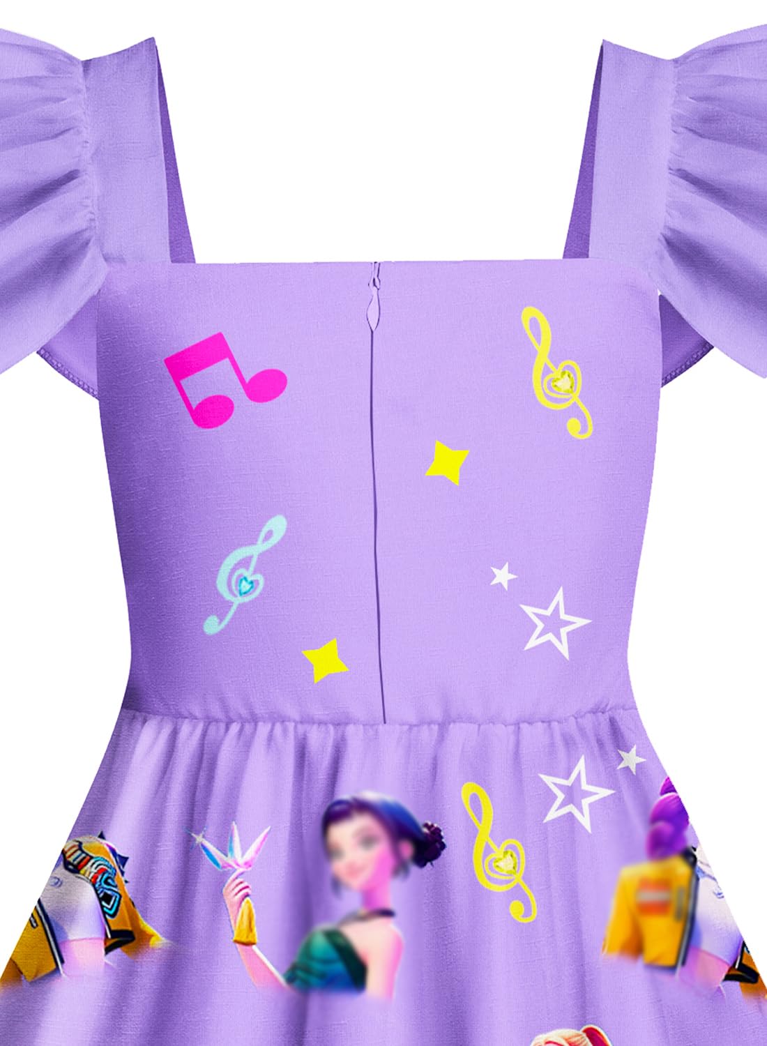 Girls Fashion Dress Kids Pop Singer Graphic Dresses Novelty Party Outfit Birthday Gift 9-10 Years Purple