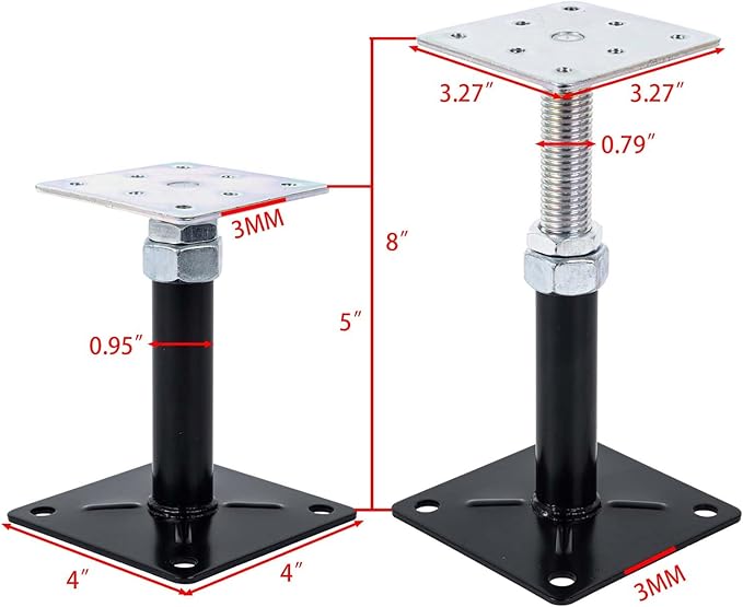 4-Pack Floor Jacks,Floor Straightener,Adjust Supports,Lift Supports,Level Supports,Adjustable House Jack for The Floor,Post 5" to 8"