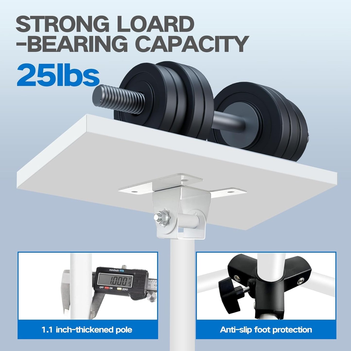 Rehoseup Heavy Duty Projector Stand, 33Lb Load Bearing & 22-55 Height Adjustable, For Projector/Laptop/Dj Gear, Outdoor/Office/S