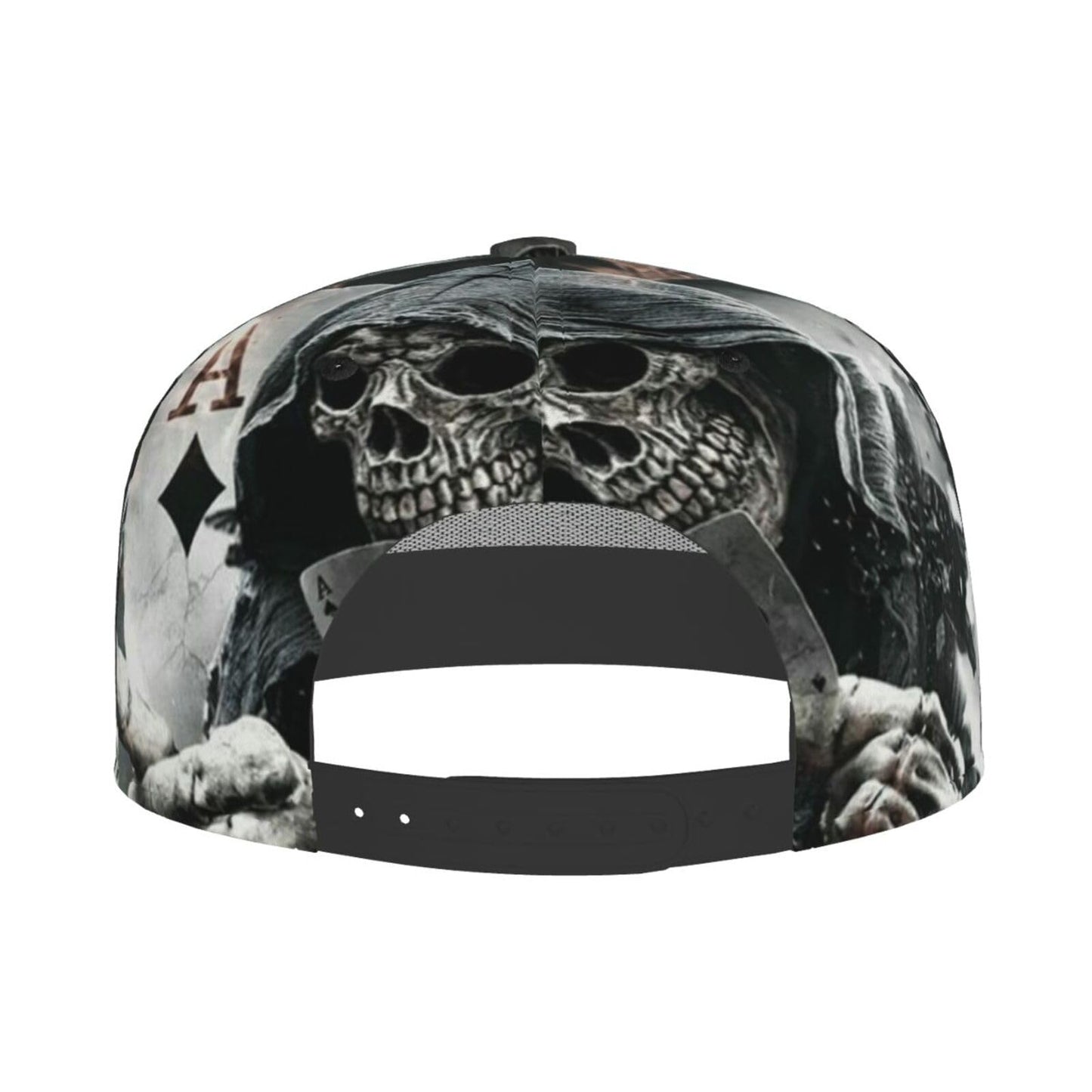Playing Cards Grim Reaper Skull Unisex 3D Printing Classic Baseball Cap Snapback Flat Bill Hip Hop Hats Black
