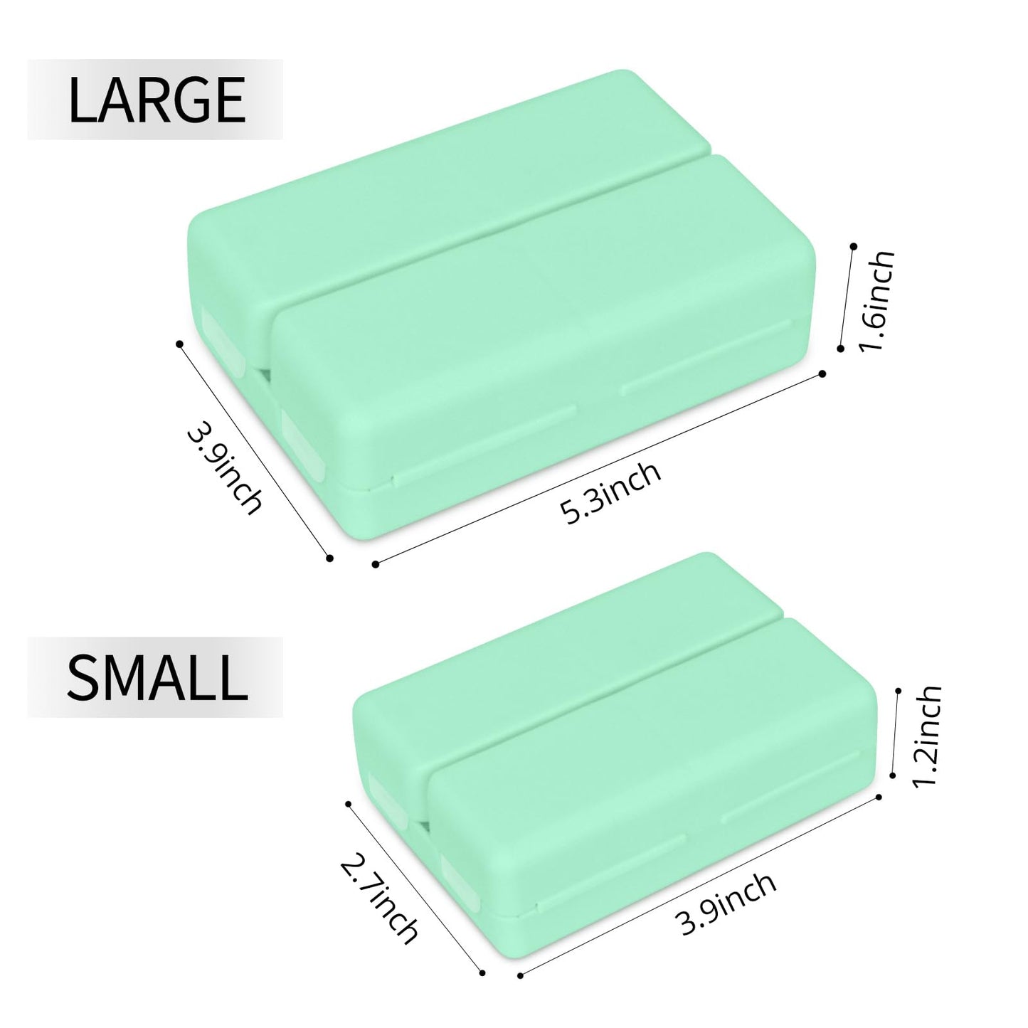 FYY 2 Pcs Daily Pill Organizer, 7 Compartments Portable Pill Case Travel Pill Organizer,[Folding Design] Pill Box for Purse Pocket to Hold Vitamins,Cod Liver Oil,Supplements and Medication-Green