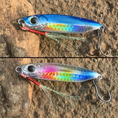 Tripquips Saltwater Jigs Fishing Lures with Ultra-Sharp Hooks, Saltwater Spoon Lure for Tuna Salmon Grouper, Sea Fishing J...