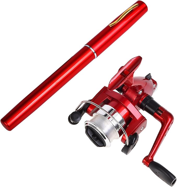EastVita Pen Fishing Rod Kit, 39 Inch Mini Fishing Pole Portable Telescopic Fishing Rod with Spinning Reel Fishing Rod Ree...