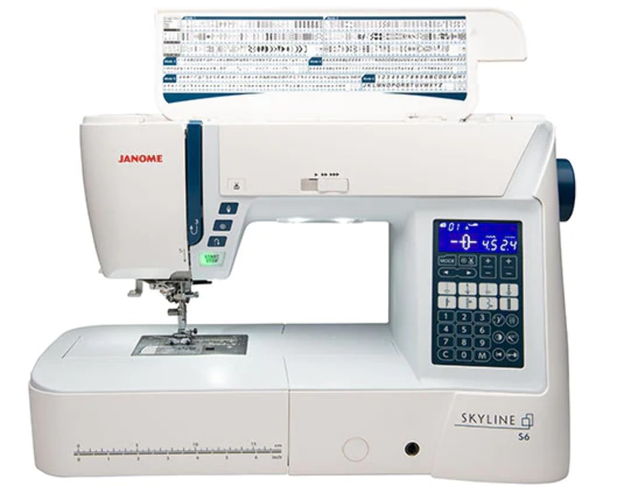 Janome Skyline S6 Sewing and Quilting Machine with 9mm Stitch Width, Mid-Size, White