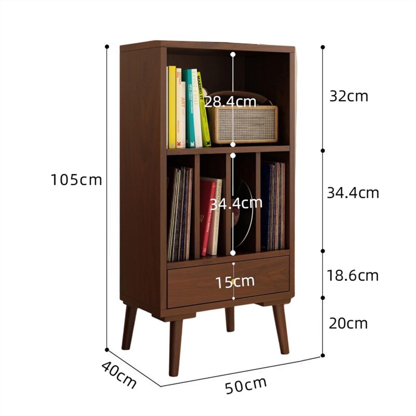 DUHTFCY CD-Holder Solid Wood Vinyl Record Cabinet CD Rack Storage Cabinet Gramophone Cabinet Floor-Standing Small Bookshelf Magazine Cabinet Living Room Side Cabinet Record Player Stand