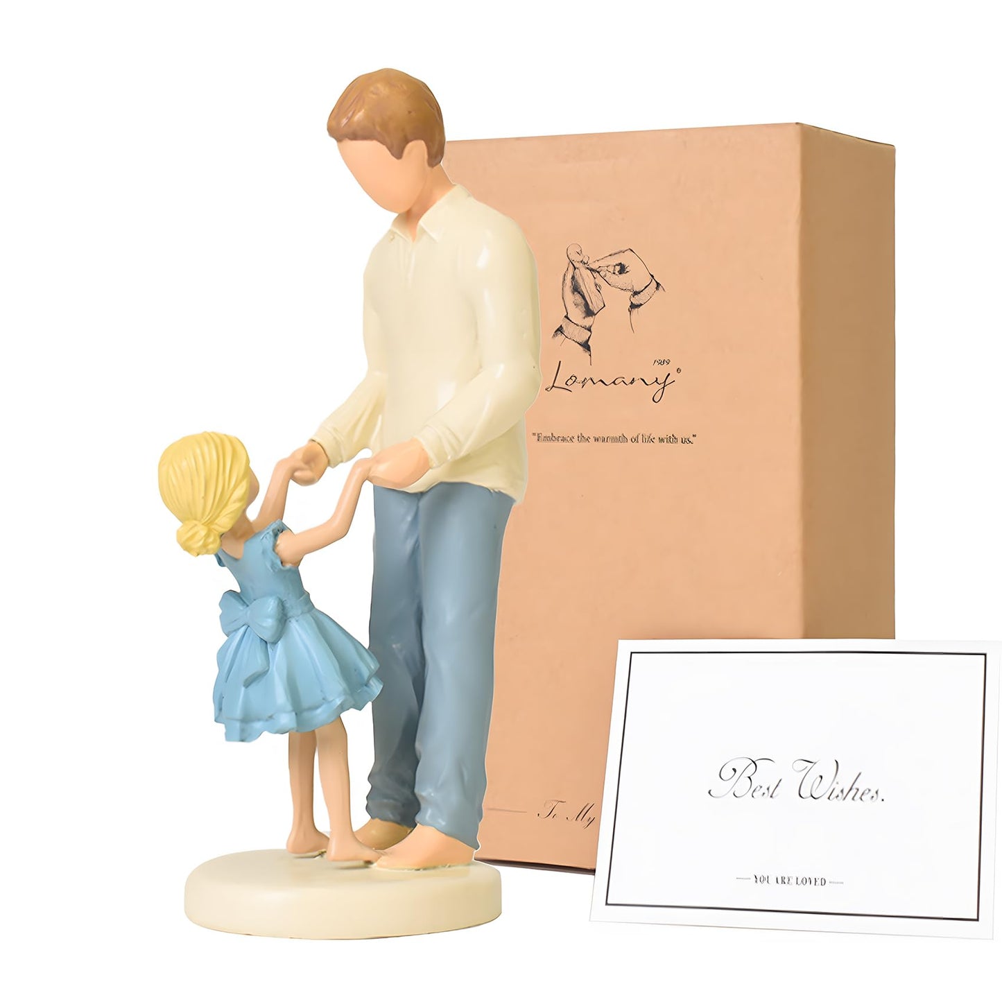FVFVAHO Dad Gifts from Daughter, Hand Painted Sculpture Resin Fathers and Daughters Figurines Statue, Best Dad Ever Gifts for Birthday, Father of The Bride, Fathers Day, New dad, Christmas