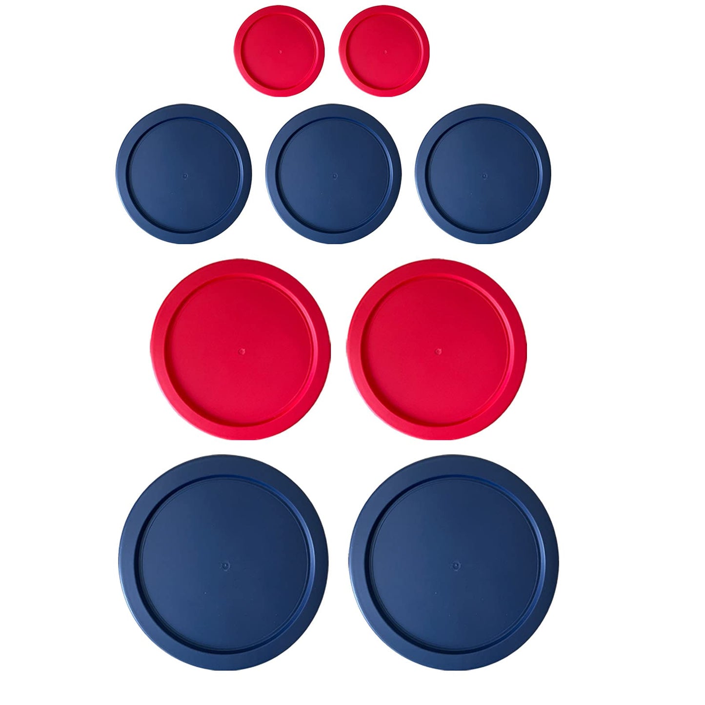 Replacement Lids for Pyrex Glass Food Storage Containers Round (2) 7202-PC 1 Cup (3) 7200-PC 2 Cup (2) 7201-PC 4 Cup (2) 7402-PC 6/7 Cup Red Blue