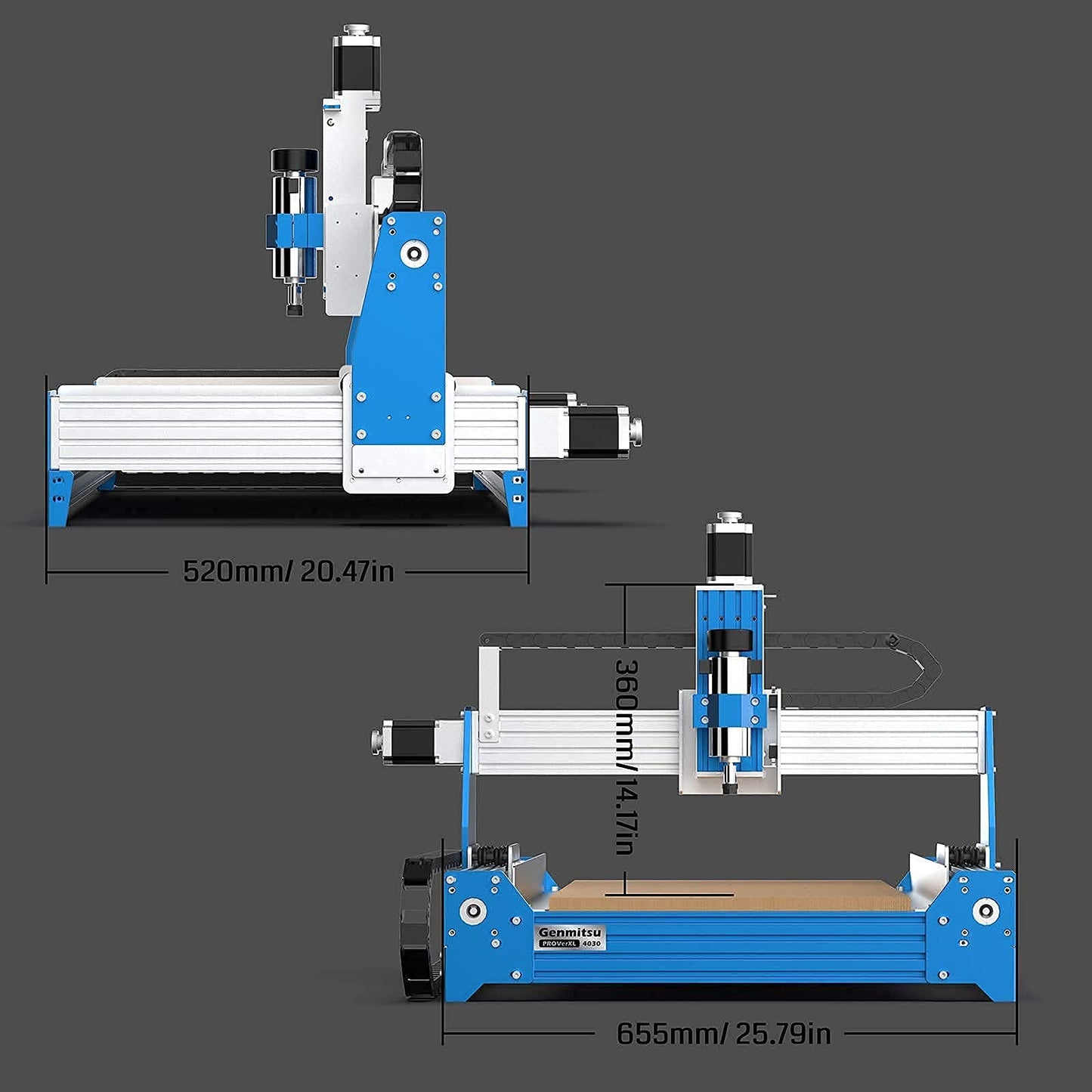 Genmitsu CNC Router Machine PROVerXL 4030 with GRBL Control + 15PCS ER11 Precision Spring Collet Set (1.0mm-7.0mm & 1/4", 1/8")