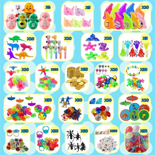Kiss Monkey 640 PCS Prize Treasure Box Toys for Classroom, Party Favors for Kids 8-12, Fidget Toys Bulk, Goodie Bags Stuff...