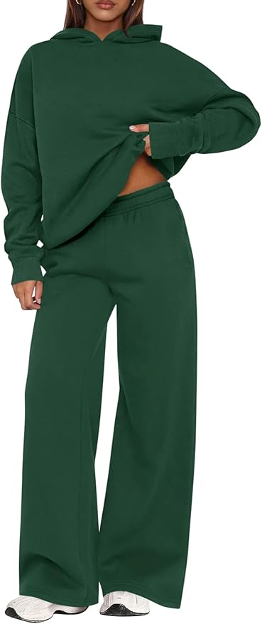 PRETTYGARDEN Womens Sweatsuits 2 Piece Set 2026 Casual Winter Long Sleeve Hoodie Loose Wide Leg Sweatpants Fall Tracksuit