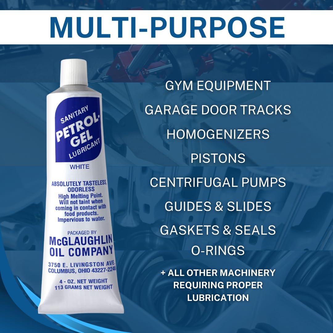 Petrol-Gel Food Grade Equipment Lubricant NSF - Premium Mineral Oil for Food Grade Grease Applications, Commercial Multipurpose - Pack of 2