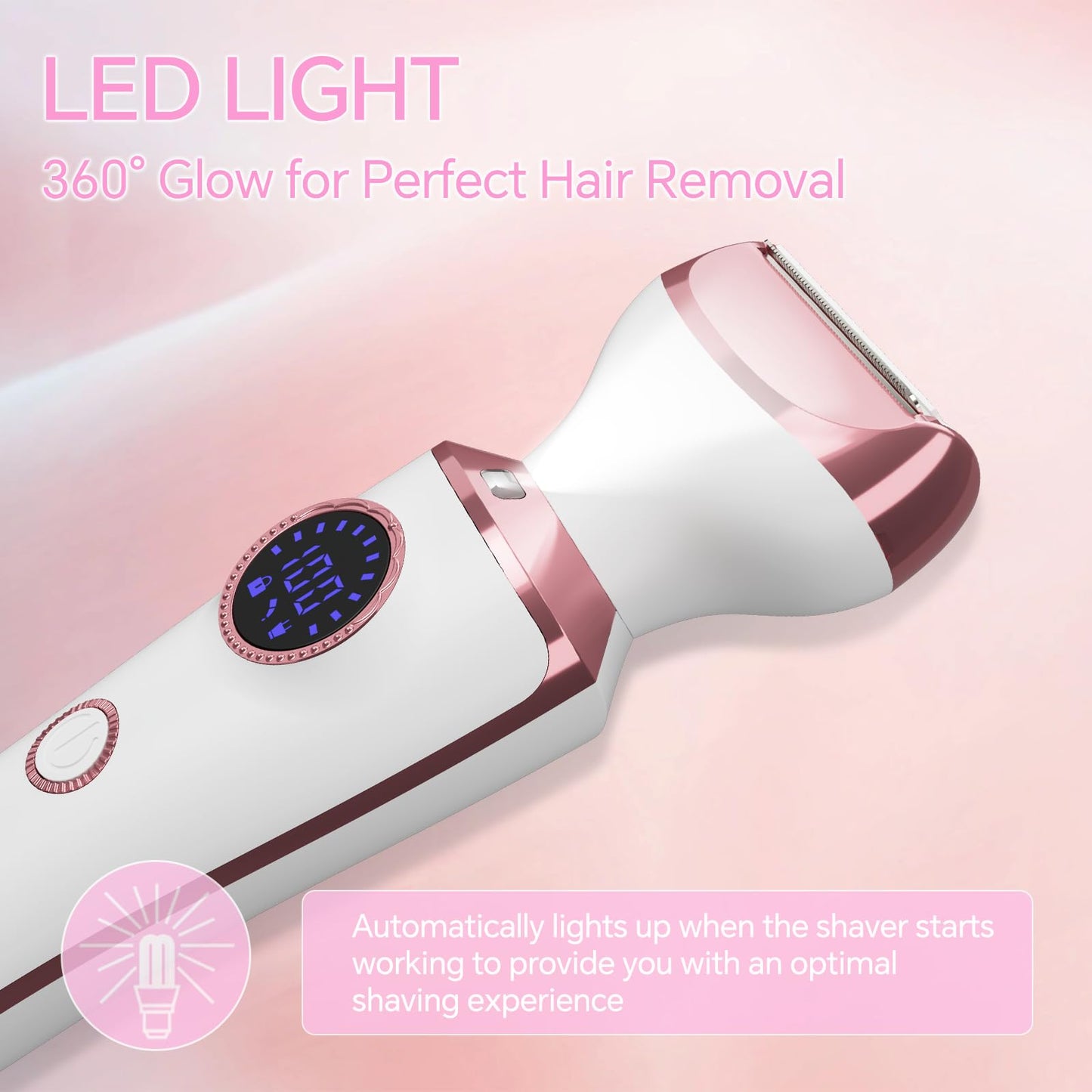 Electric Razor For Women, 4-In-1 Bikini Trimmer & Body Shaver For Face, Legs, Underarms, Pubic Hair, Rechargeable Wet/Dry Painle