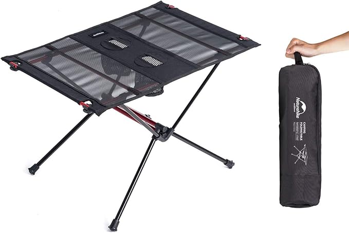 Naturehike FT07 Ultralight Camping Table, 1.6 LBS Portable Backpacking Table with Carry Bag & Cup Holder, Folding Mesh Cam...