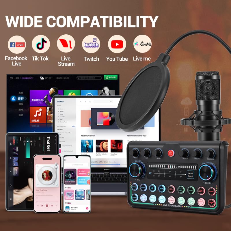 Znclces 2025 Upgraded Podcast Equipment Bundle For 2, Recording Studio Package With Pro Audio Interface(4 Customize Se) And Podc