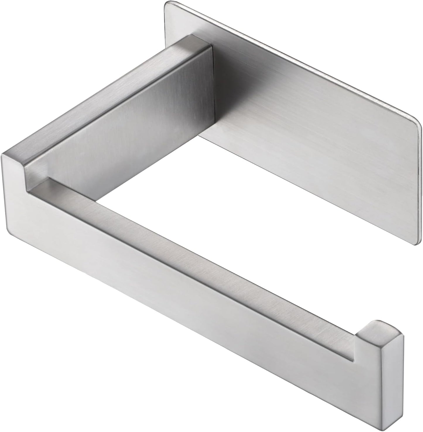 LANC Self-Adhesive Toilet Tissue Holder, Brushed Nickel Toilet Paper Holder Wall Mounted for Bathroom Washroom Stick On Tissue Roll Holder with Drill Free Rustproof Stainless Steel, A8307BN