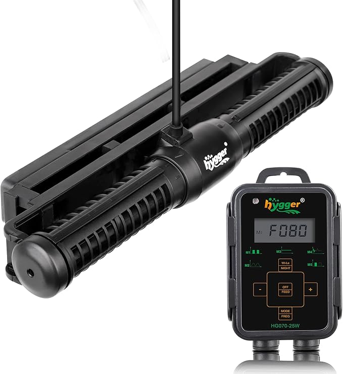 Hygger Aquarium Wave Maker - Adjustable Cross Flow Pump with LED Display Controller, Magnetic DC 24V Powerhead for Freshwa...