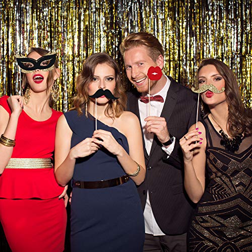 Fully Assembled 80th Birthday Photo Booth Props - Set of 30 - Black & Gold Selfie Signs - 80th Party Supplies & Decoration...