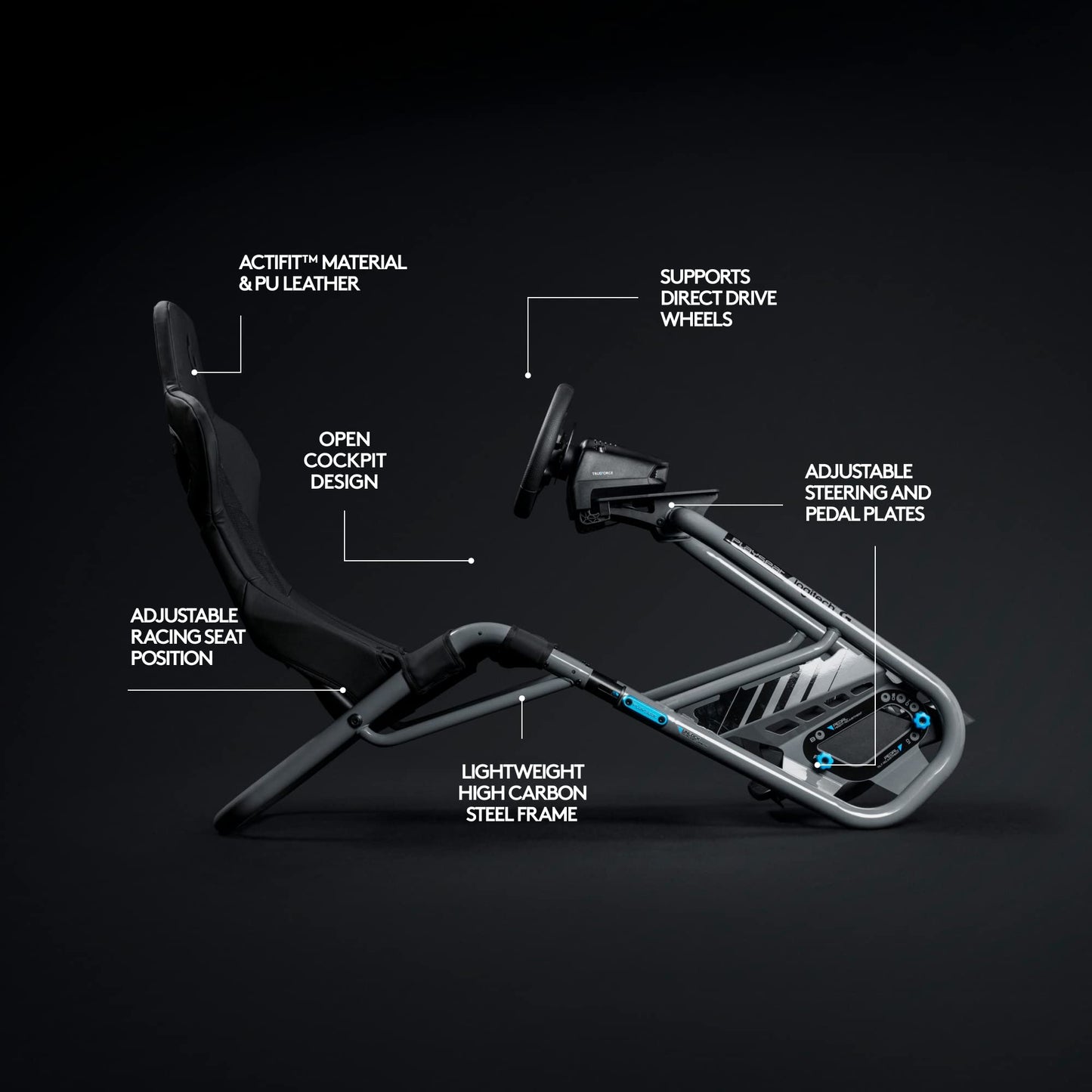Playseat Trophy - Logitech G Edition Sim Racing Cockpit | Fully Adjustable | Direct Drive Support | Lightweight & Robust | Absolute Comfort ActiFit