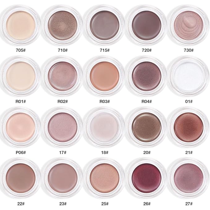 Single Cream Eye Shadow,Orchid Glitter Shimmer Natural Nude Monochrome Eyeshadow Palette,Waterproof,Long Lasting Naturing-Looking,Vegan & Cruelty-Free,26