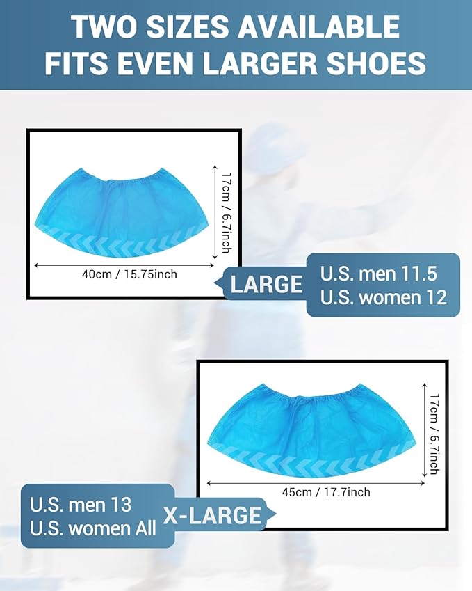200 Count Shoe Covers Disposable Non-Slip, Premium Cloth Boot Covers, Slip-resistant, Durable, Breathable, Non-toxic, Recyclable