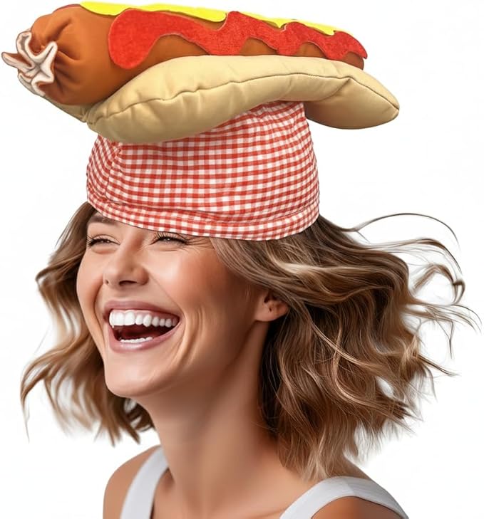Vaulted Skulls & Co Hot Dog Hat | Hot Dog Costume Hat | Hotdog Hats | Sausage Hats | Hotdogs Costume Accessory | Novelty F...