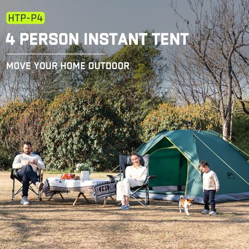 Happy Travel 1/2/3/4 Person Camping Tent, Instant Easy Pop Up Tents for Camping,Automatic Waterproof Family Camping Tent, ...