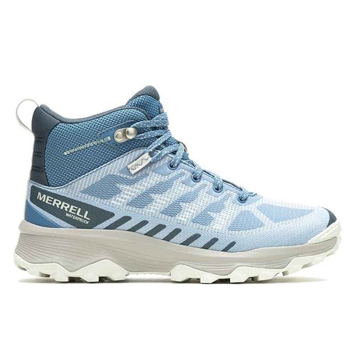 Merrell Women's SPEED ECO MID WATERPROOF Hiking Boot, Chambray, 8.5