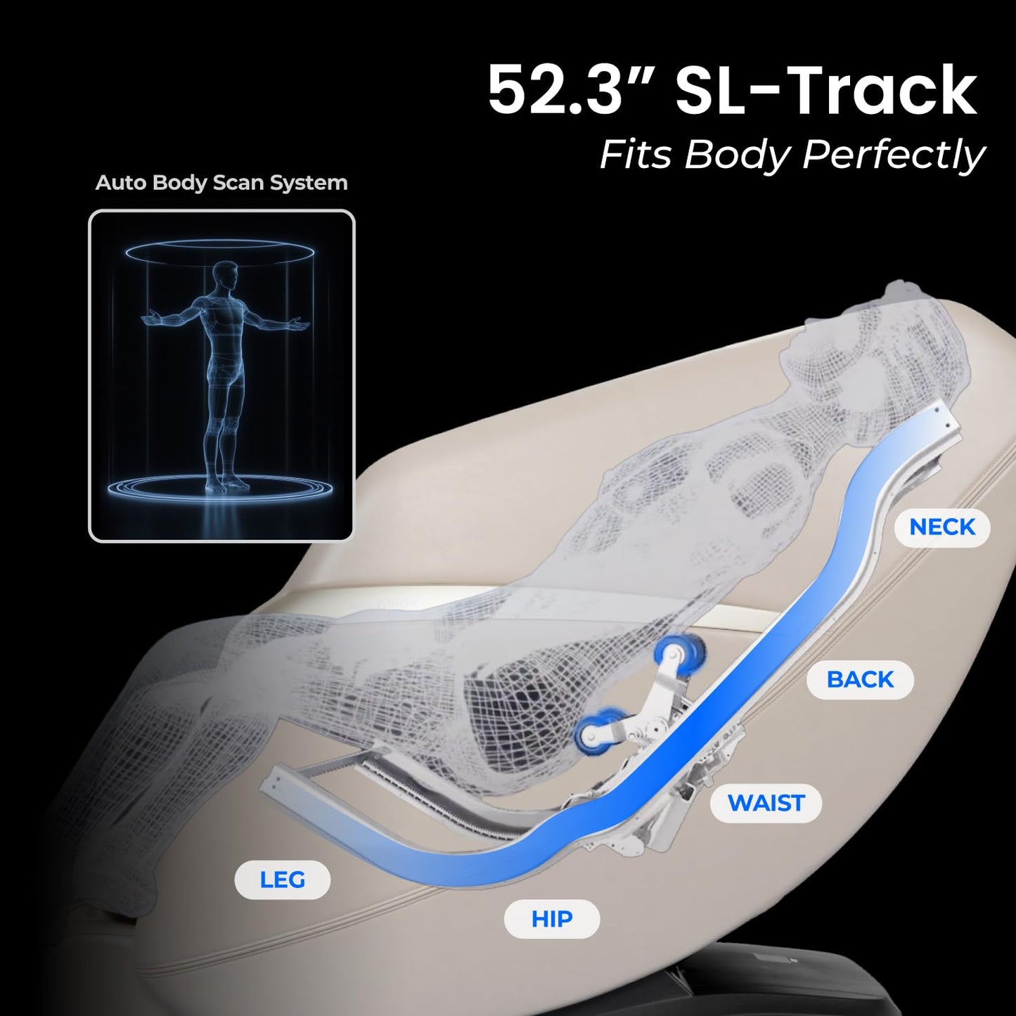 AmaMedic 3D Astoria | Full Body Massage Chair l Intelligent Voice Control | Touchscreen Controller | Heating Therapy l Zero Gravity Reclining (Taupe)