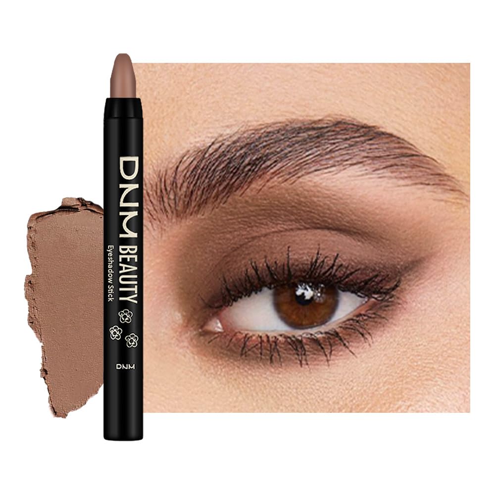 evpct Brown Matte Cream Eye Shadow Sticks Brightener Pencils for Women, Longwear Brown Silky Eyeshadow Applicator Stick Pen Wate