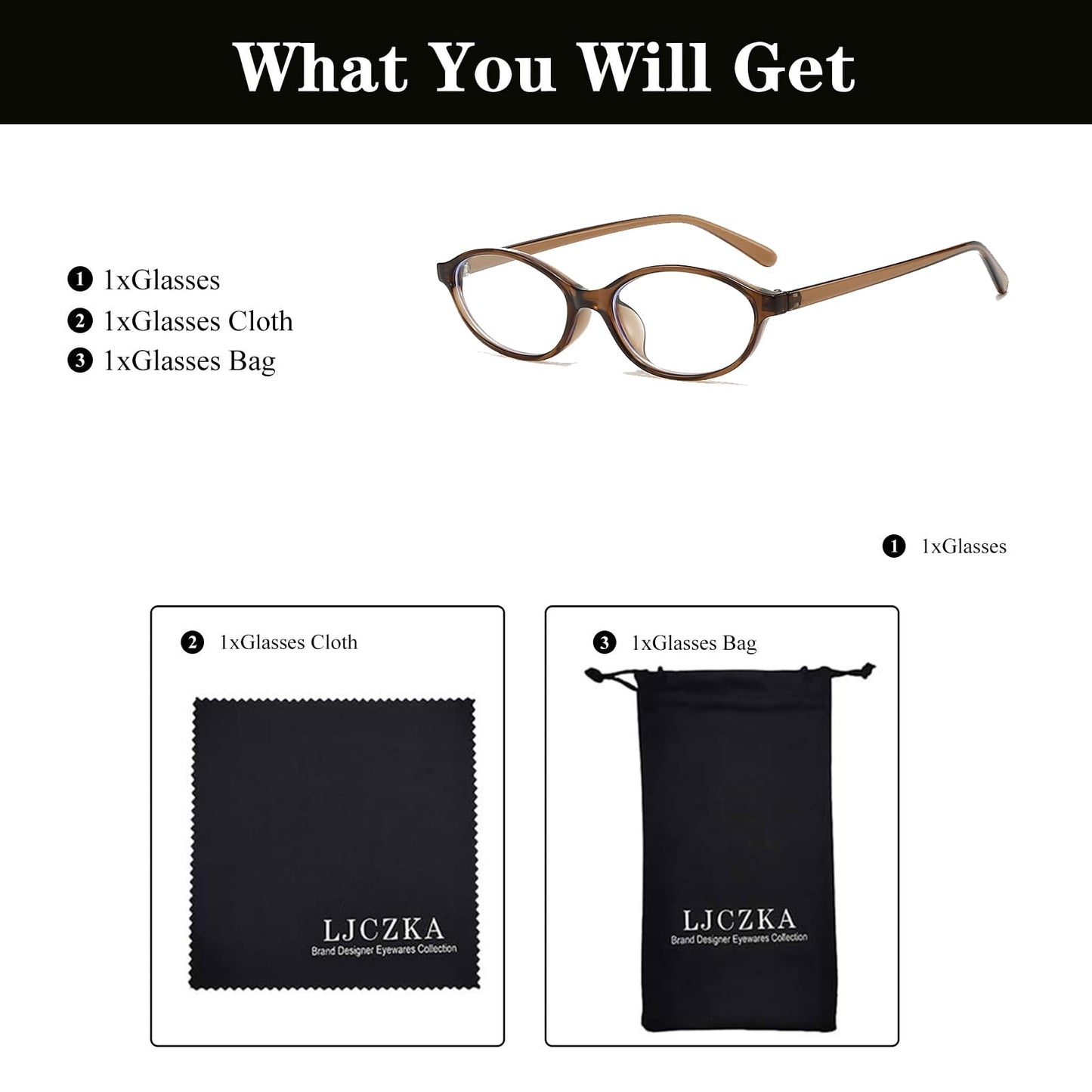 Ljczka Oval Blue Light Blocking Glasses For Women Men Retro Small Oval Frame Y2K Cat Eye Computer Eyeglasses Clear Lens (Light B