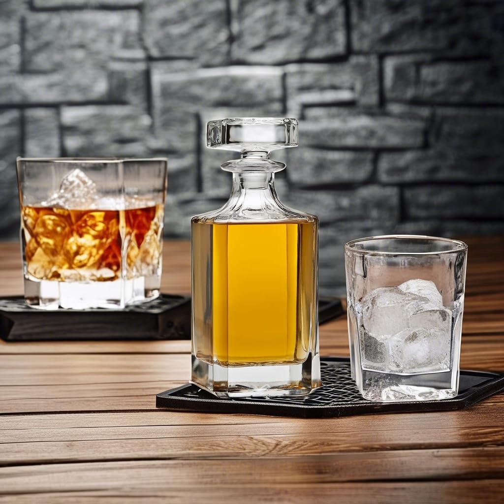 Lefonte Whiskey Decanter for Liquor Scotch Bourbon Vodka or Wine - 750ml