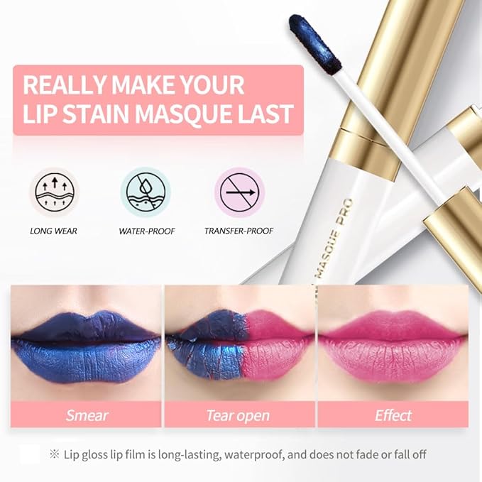 Lip Liner - Peel Off Lip Stain | Long Lasting Matte Lip Tattoo | Transfer Proof, Hydrating Formula with Hyaluronic Acid & Vitamin E | Vegan & Cruelty-Free | Ideal for All Skin Types(3+8# 2PCS)