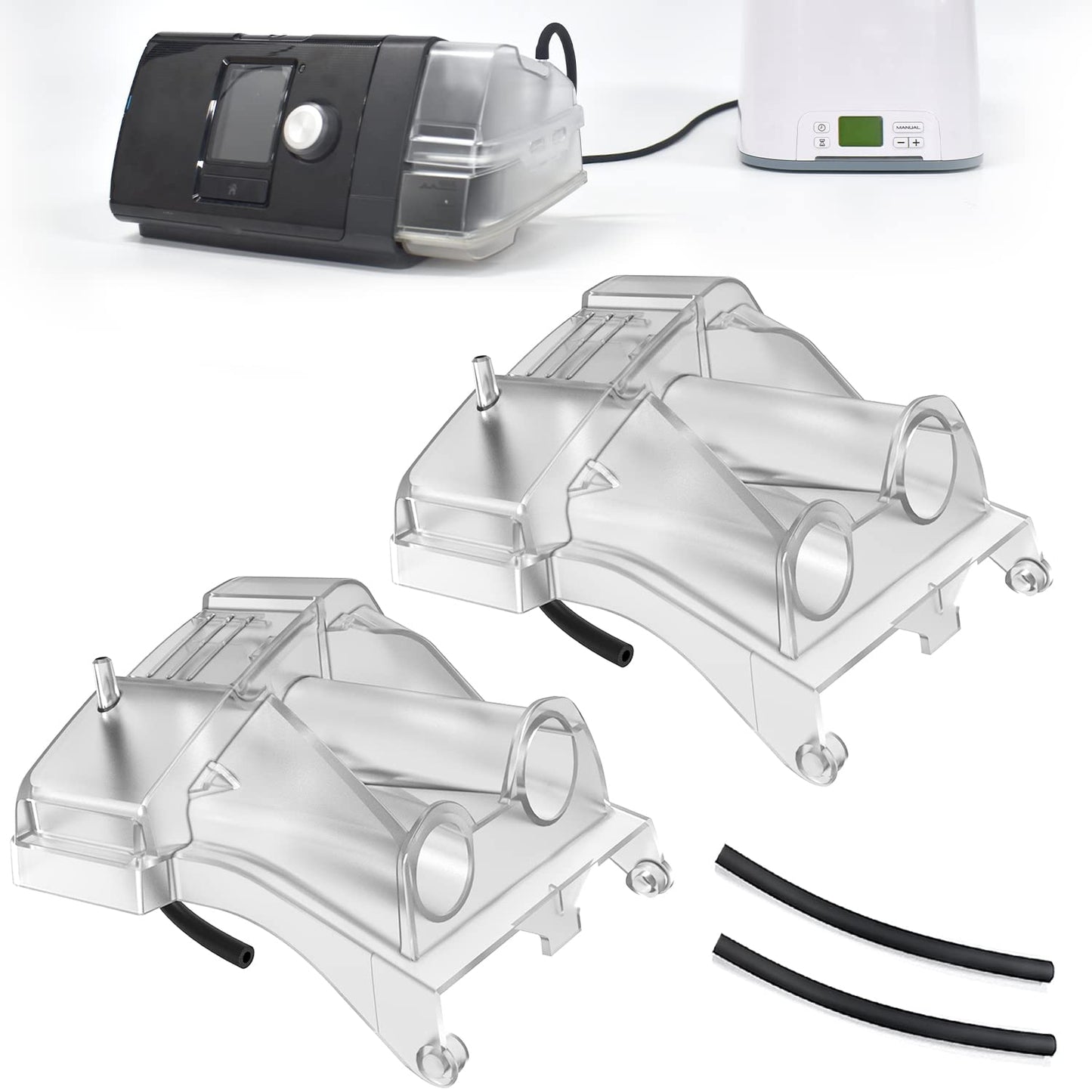 2 Pack Tubing Adapter for AirSense 10 and AirCurve 10 Series, Including 2PCS Tubing Adapter And 4PCS Silicone Tubing, Great-Value Supplies By Medihealer.