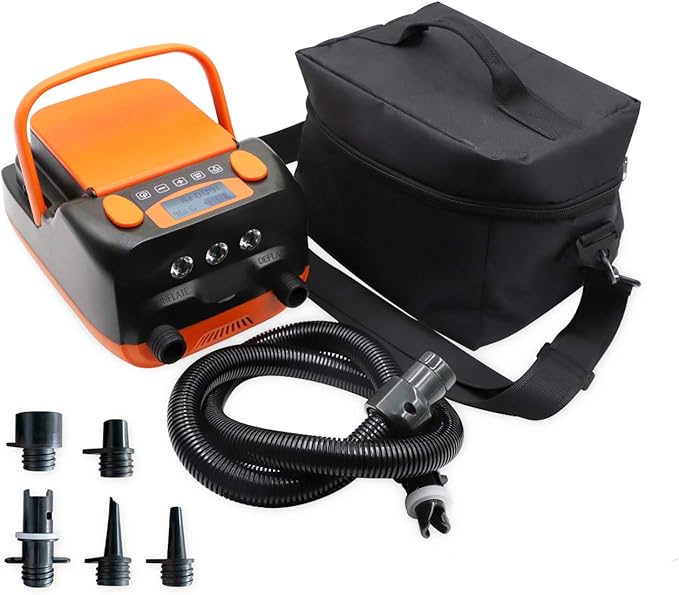 Rechargeable Sup Air Pump Electric Portable, 16PSI 12V with Battery, Stand Up Paddle Board Electric Pump Inflator/Deflato...
