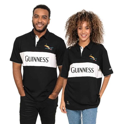 Guinness BCI Cotton Black and White Toucan Short Sleeve Rugby Jersey | Official Merchandise
