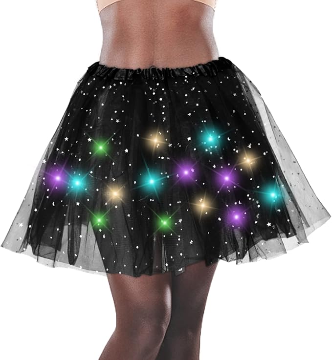 LED Tutu Skirt - Sparkly Layered Tulle Tutus for Women's Party Costume