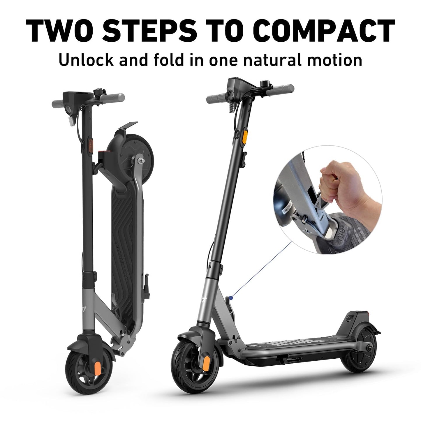 NIU KQi1 Pro Electric Scooter for Adults - 250W Power, 14 Miles Range, Max Speed 15.5MPH, 8.5'' Solid Tires, Dual Brakes, Portable Folding Commuting E Scooter, UL Certified