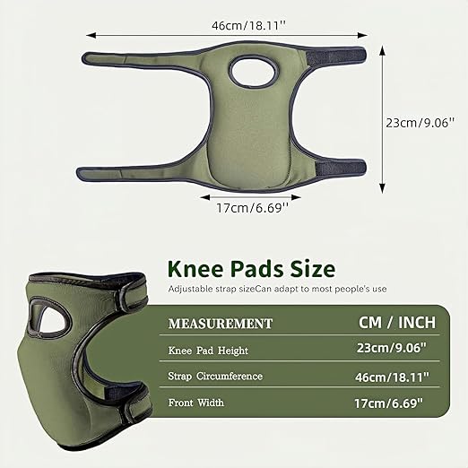 Knee Pads for Gardening - 1.5+1.5cm Dual-Layer Gel-Foam, Non-Slip, Waterproof & Breathable for Joint Support | Heavy Duty Kneeling Pads for Weeding, Floor Scrubbing, Tile Work (Green)