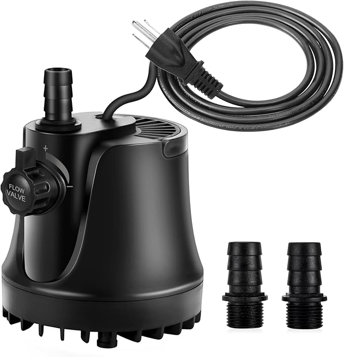 AQQA 265-800 GPH Submersible Aquarium Water Pump with Adjustable Switch, Water Removal and Drainage Sump Cleaning Pump wit...