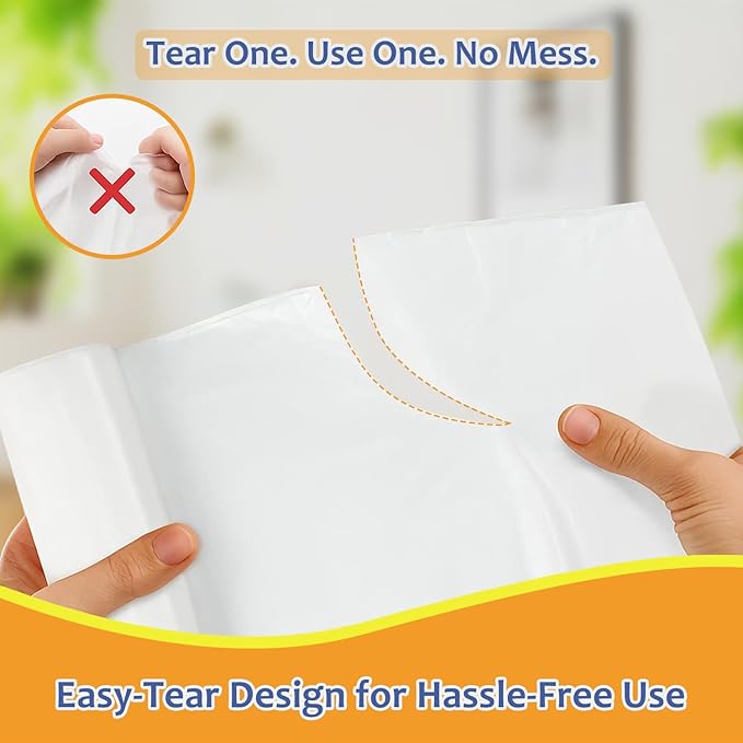 13 Gallon Strong Tie-Top Tall Kitchen Trash Bags 80 Count, fit 50 Liter Large Waste Basket, Unscented Plastic Garbage Bags Can Liners for Home Office Kitchen Bathroom Bedroom, White