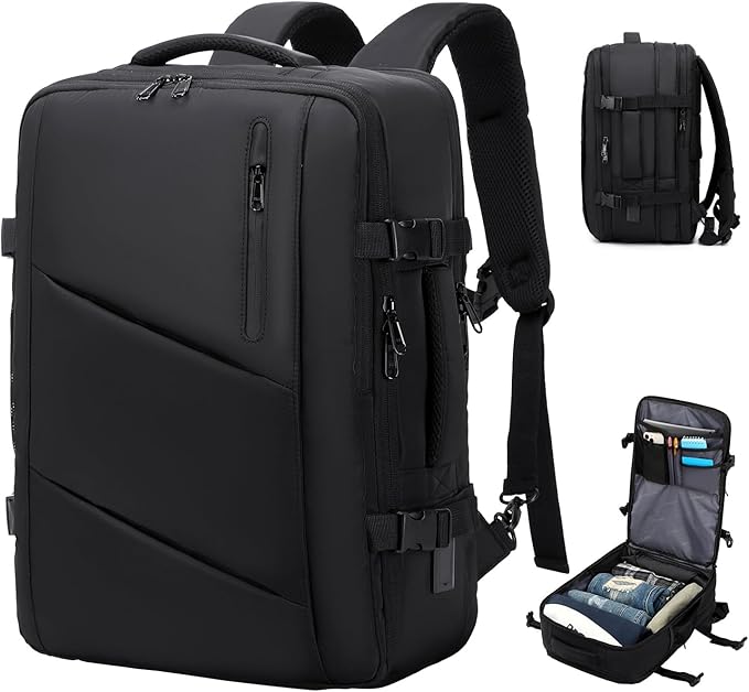 Carry on Travel Backpack for Men Women, Extra Large 50L Flight Approved Expandable Suitcase With USB/Type-C Charging Port,...