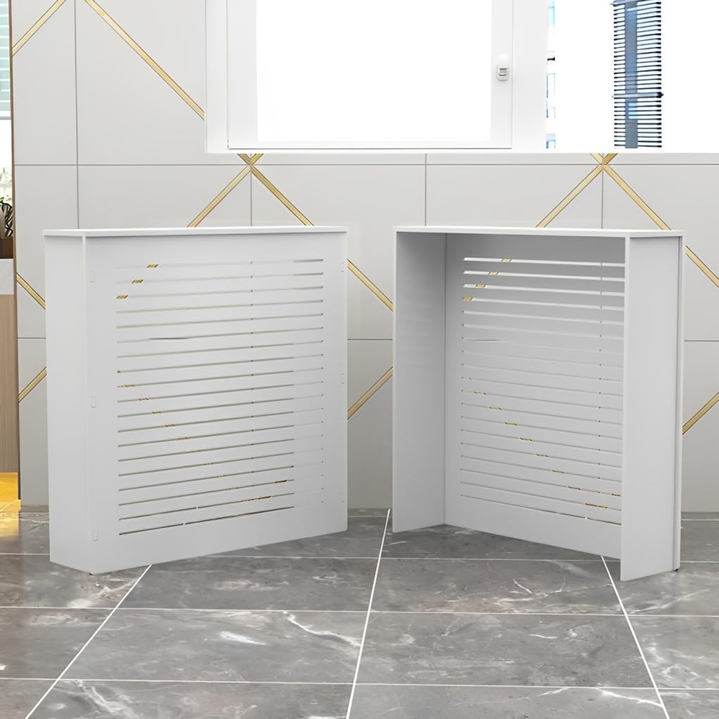 Radiator Covers For Home White Louvered Grill Radiator Shelf Cabinet, Living Room Heating Decorative Hide Cluttered Pipes, Wood Heating Radiator Cover For Home, Office, Bedroom Hallway(28"Lx10"Wx28"H/