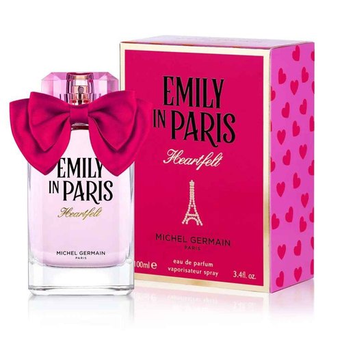 Michel Germain Emily in Paris Heartfelt Eau de Parfum Fragrance Spray, Feminine Gourmand Scent, Top Notes of Strawberry, Champagne, Seductive & Mouthwatering Women's Natural Oils Perfume, 3.4 Fl Oz