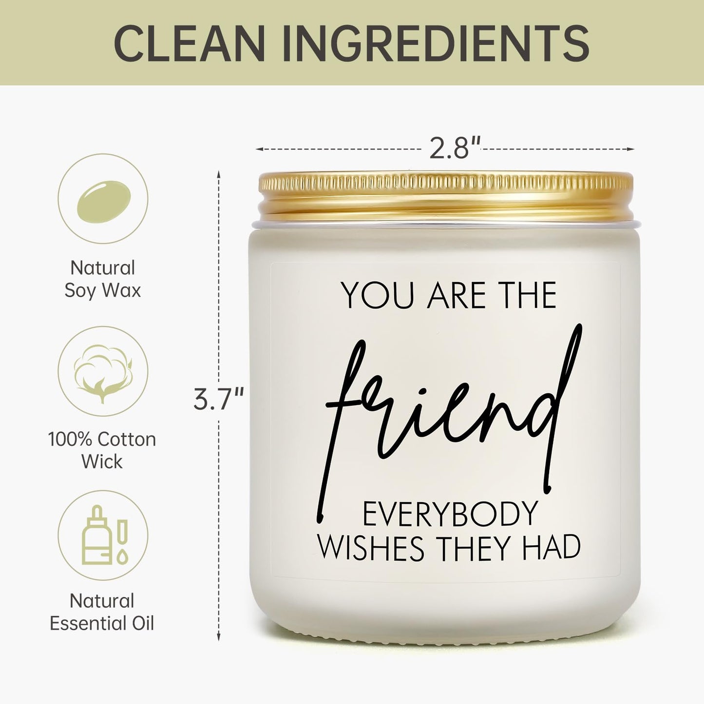 Best Friend Candles Gifts for Women, Birthday Christmas Gift for Female, Friendship Gifts Idea for Women Friends, Bestie, BFF, Soul Sister, Funny Present for Man Woman, Lavender Scented Soy Wax Candle