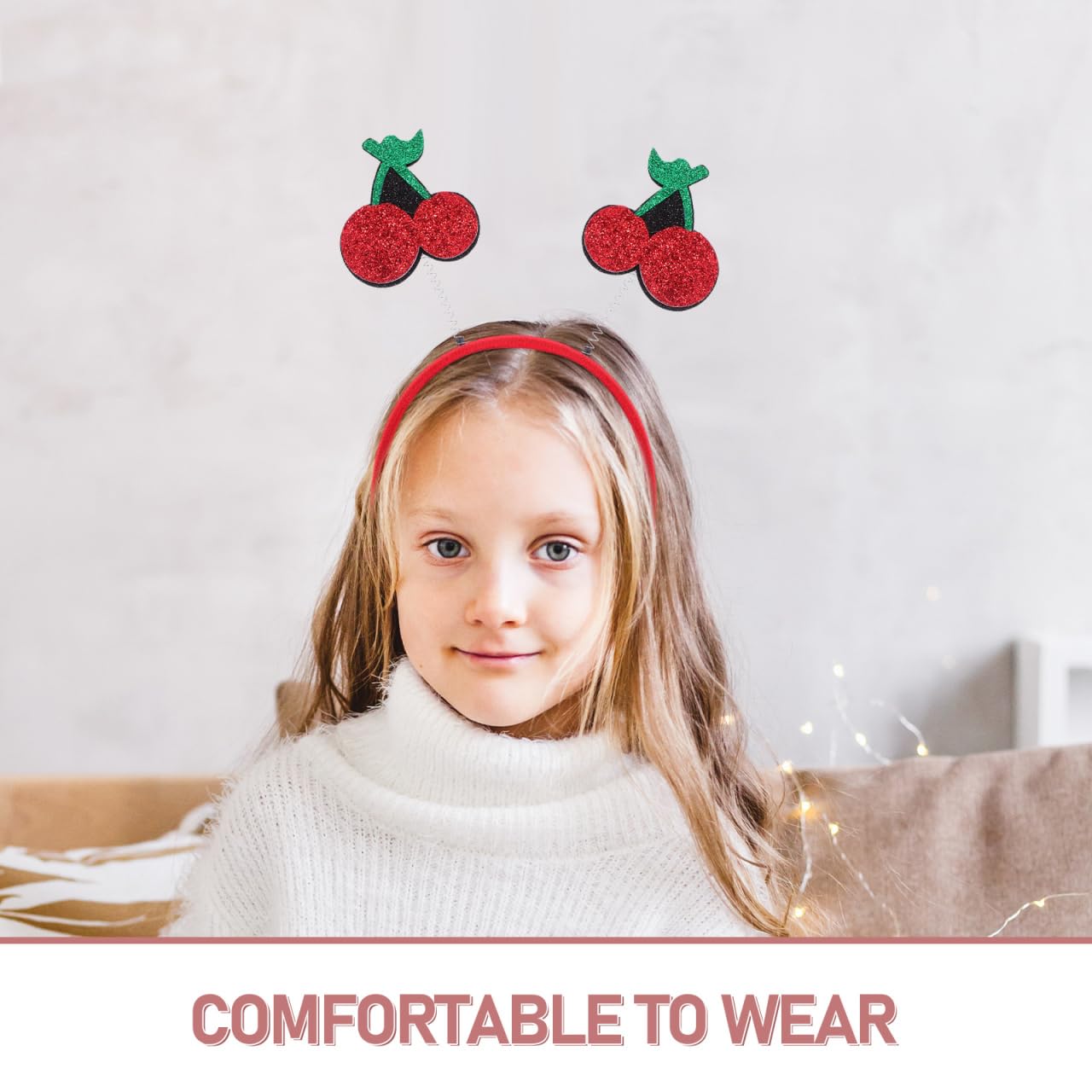 Luxshiny Cherry Headband Cute Fruit Hair Band Head Boppers Funny Novelty Hair Hoop Party Headwear for Kids Adults Party Costume