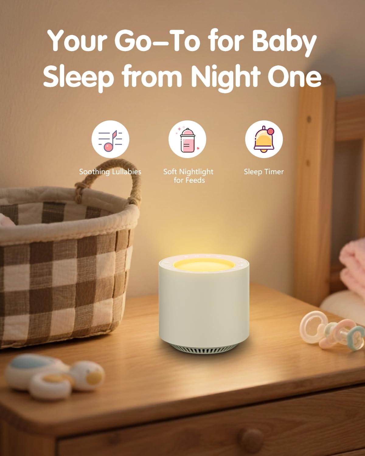 PureNurt White Noise Machine: Red Light Therapy Sleep Sound Machine with 38 Soothing Sounds & Calming Womb Soother Shusher, Memory Function, Dimmable Nursery Night Light with Timer for Baby Adult Gift