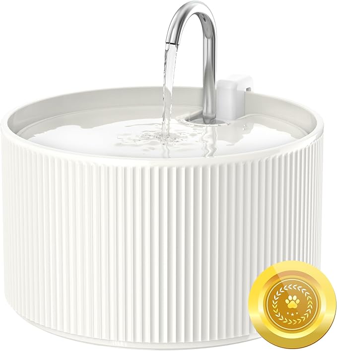 Ceramic Cat Water Fountain, 2.2L/74oz Automatic Pet Drinking Fountain for Indoor Cats and Small Dogs, Ultra Quiet, BPA-Fre...