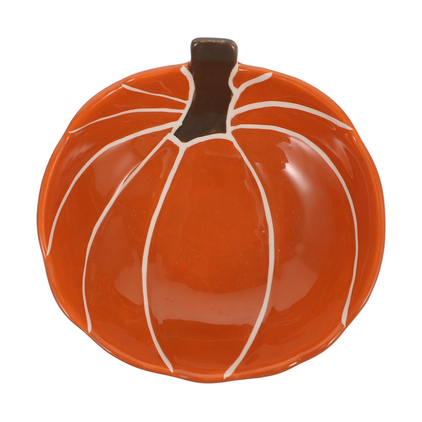 Housoutil 1PC Pumpkin Candy Bowl, Halloween Pumpkin Shaped Snack Bowl, Ceramic Cauldron Bowl French Onion Bowls Trick Or Treats Candy Holders Biscuit Barrel Sugar Bowl for Party Favor